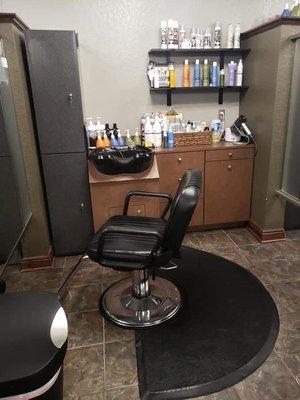 One of the stylist's stations