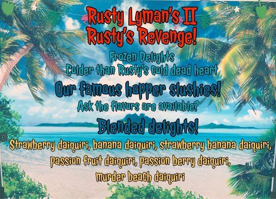 Current Daiquiri menu for spring and summer of 2021