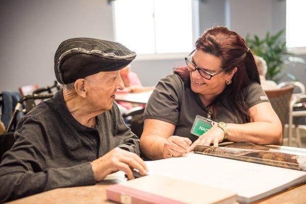 * Personal care staff available around the clock to assist residents.