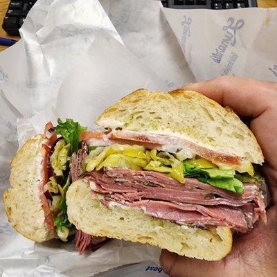 Pastrami sliced right in front of you.