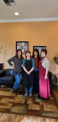 Some of the ladies working in Sonya's Hair Design.  Sonya, me, Suki and Kim.