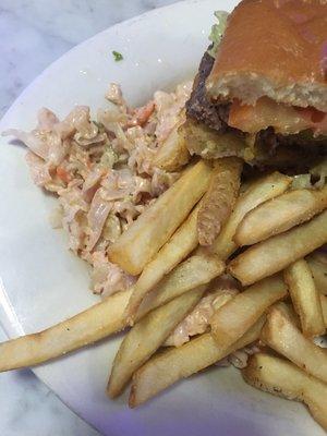 Coleslaw under fries