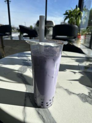 Taro milk tea with boba