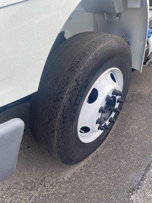 bald front tire