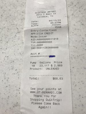 My Receipt.  Yes, I was there!