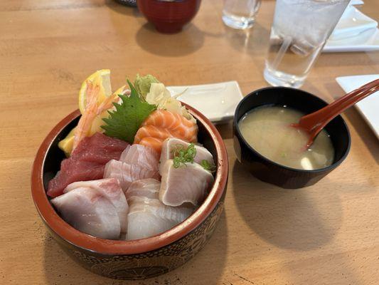 Chirashi Bowl + Complimentary Miso Soup