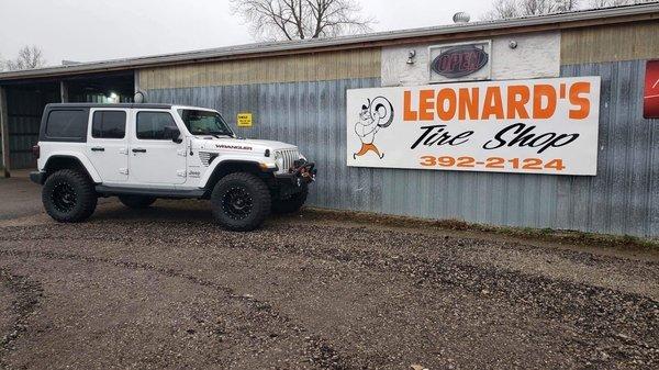 Customers jeep. Installed with wheels, lift and tires!