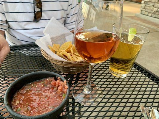 Chip, salsa, wine & beer, all great