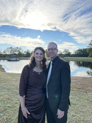 One happy couple- parents of the bride!