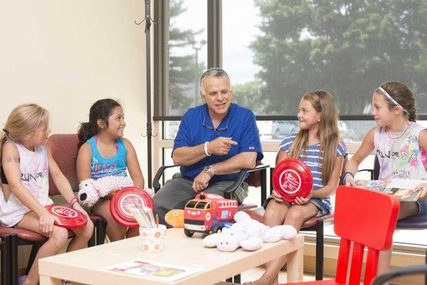 Our staff and waiting area is kid-friendly!