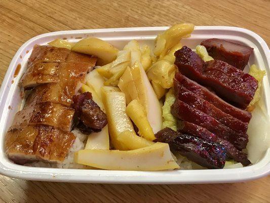 Duck, cuttlefish and pork from the New Mulan spot in the food court (the New Mulan Yelp listing is for a separate full-service restaurant).