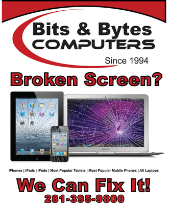 We repair most laptop screens and iOS Device Screes. We currently do not work on Android Devices