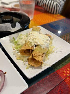 Chicken and beef taquitos