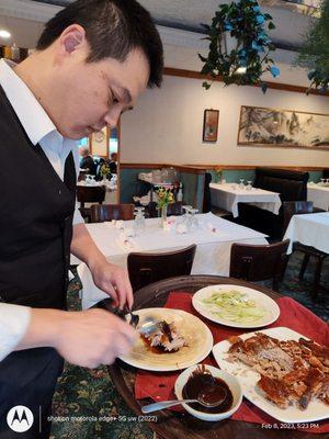 Peking duck prep