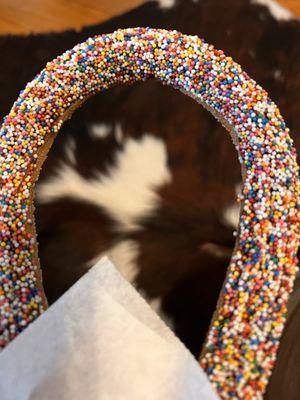 Mmm... rainbow sprinkle chocolate churro.