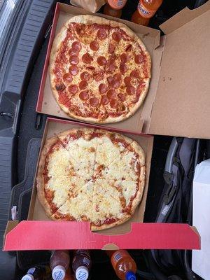 2 large pizzas ... perfect for past 45 years