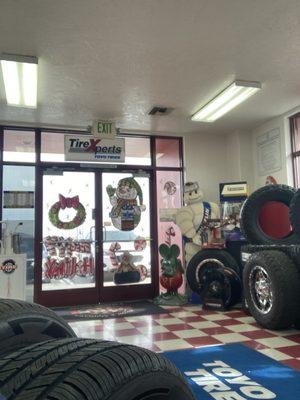 Cash register and tire display