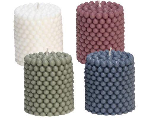 Bubble Candle Soy Candle Sets | Unscented Mini Pillar Candles | 25-Hr Burn Time | Trendy Colored Funky Candles