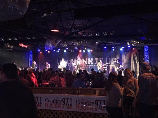 View of the stage from the dance floor