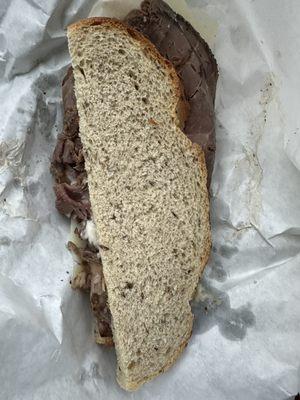 Dry old roast beef and dry bread