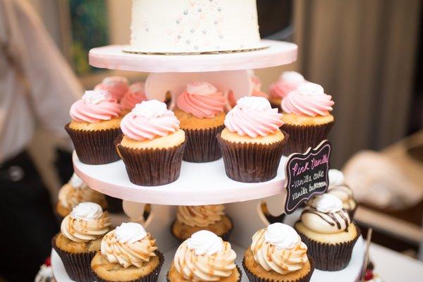 Cupcake tower Rhett at Smallcakes Stuart created for our wedding day