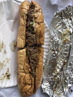 steak and cheese w/peppers and onions