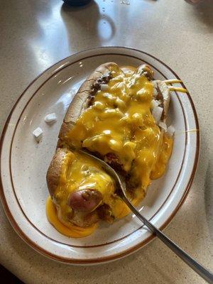 Chili cheese coney