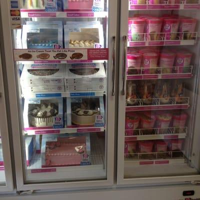 Freezer full of read-to-buy treats and ice creams.