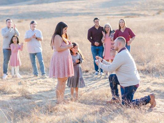 Surprise proposal at a family photoshoot