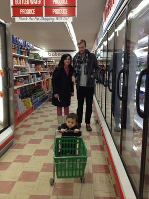 Frozen aisle, my sissy and hubby :)