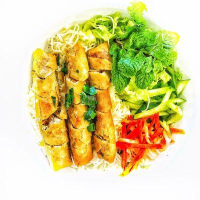 #85. Vermicelli with spring rolls $11.25