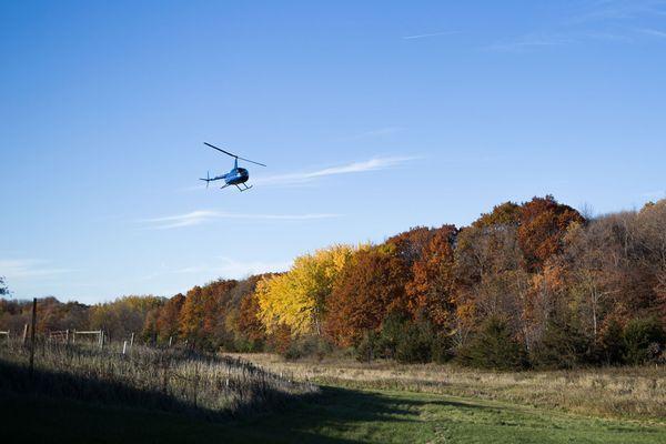 Air Tour by Helicopter, takeoff.