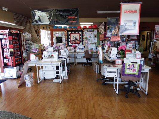 Sewing machine showroom and demos