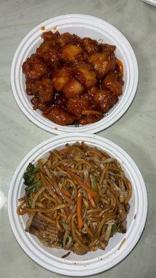 Orange Chicken and Vegetable Lo Mein