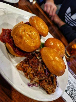 Pulled pork and meatball sliders