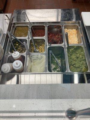 Burrito ingredient options