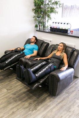 Compression therapy is great for removing lactic acid, toxins,  improving circulation and speeding up recovery from sore muscles.