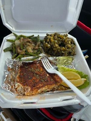 Salmon greens & green beans