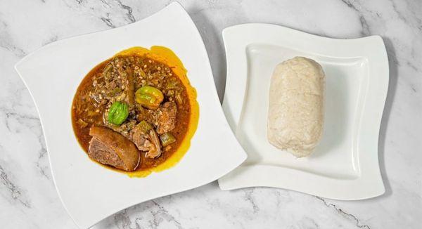 Banku And Okro Stew