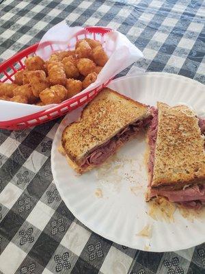 Nifty Fifty rock n roll Ruben and deep fried tots