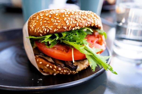 chalet (mushrooms) burger (with a turkey patty)