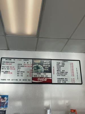 The menu