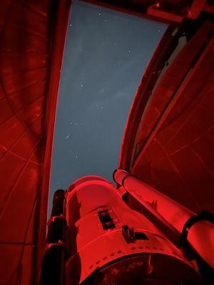 Big telescope pointed at Orion Nebula