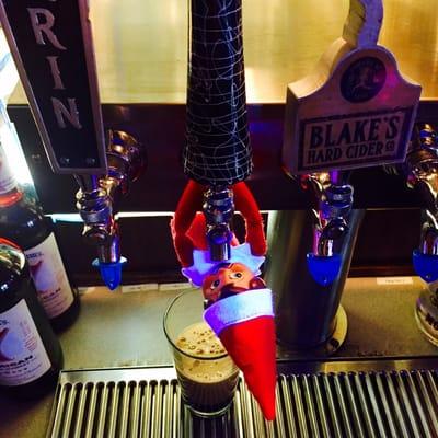 "Buddy Weiser" wheezing the juice straight from the tap!  #elfonabarshelf