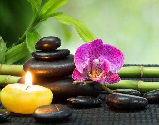 Relax your body adding hot Stones..