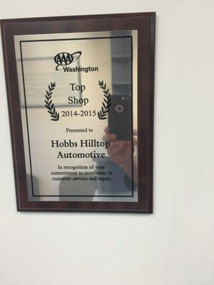 AAA top shop winner for the second time!