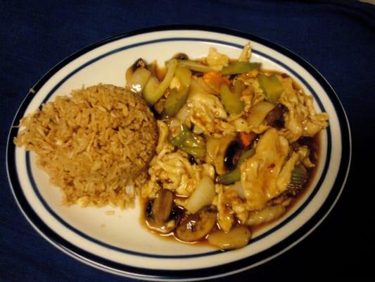 Chicken and vegetables with fried rice