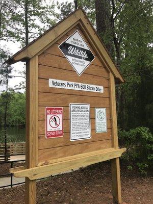 Park address and welcome sign