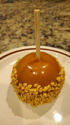 Caramel and peanut covered apple.