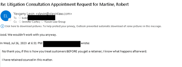 Their final reply. Does this look like they care about POTENTIAL clients?